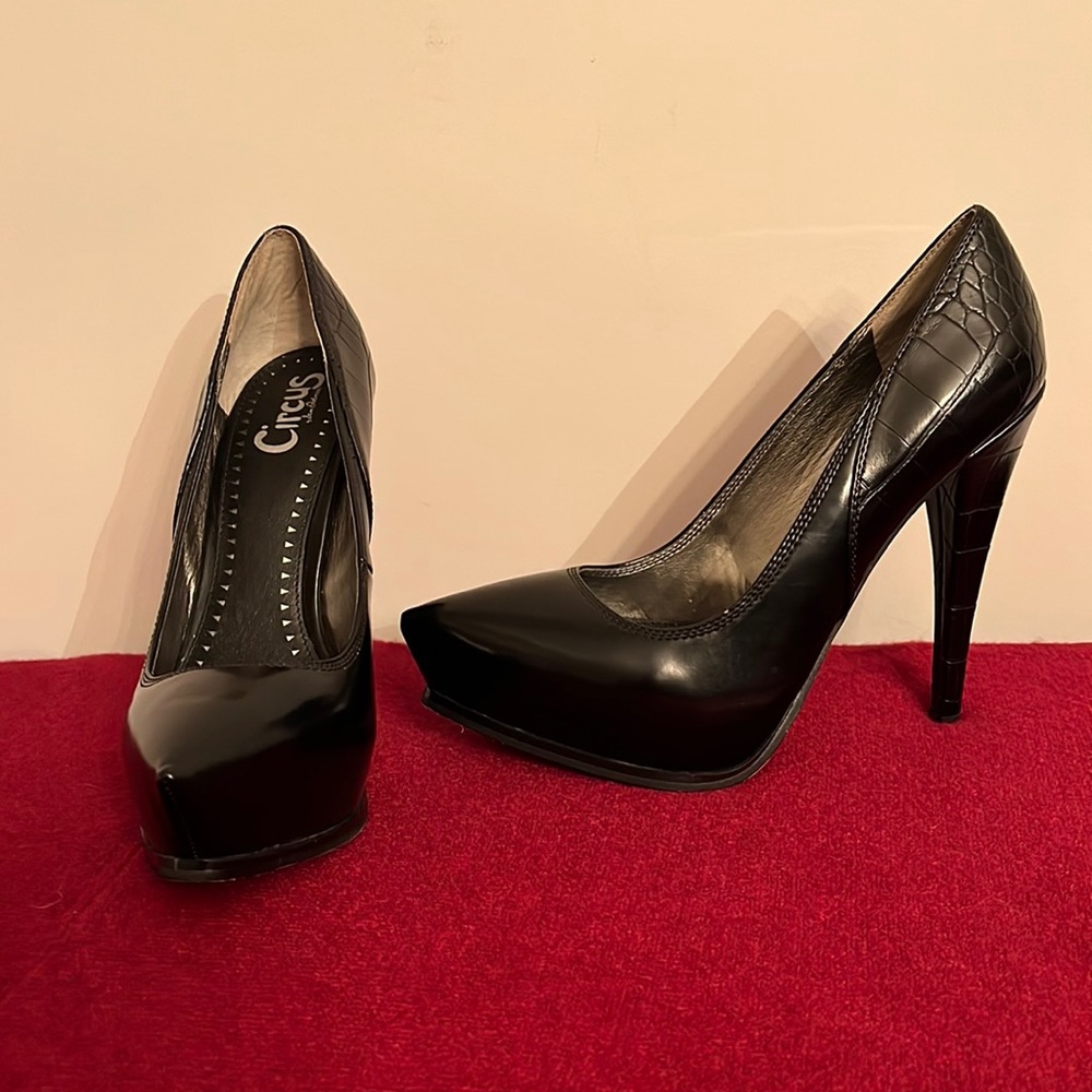 Black platform heels